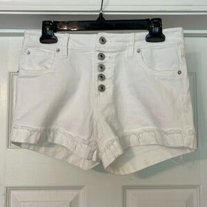 Celebrity Pink - white denim shorts - high rise - button fly - size 7/28